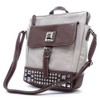 Brown Color Block bling Studs Western Cross-body L Messenger Bag