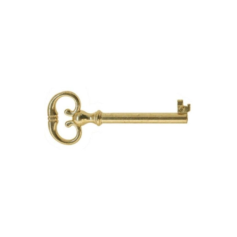 Vintage Universal Skeleton Furniture Cabinet Key Lock Polished Brass Plated
