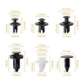 Nartoup 100Pcs Bumper Clips Retainer Auto Car Rivets Fastener Fender Push Pin Trim