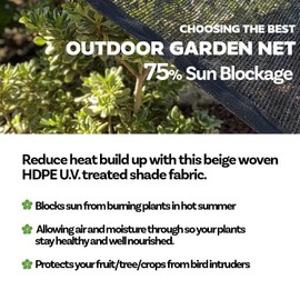 Alion Home 75% Sunblock Garden Net Sun Shade Plant Cover Durable Shade Net Screen for Garden, Greenhouse, Flower, Trees, Fence - Green (6' x 25')