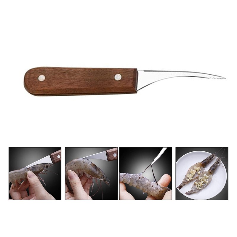 2Pcs Stainless Steel Shrimps Prawns Peeler Set prawn deveiner Tool