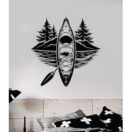 Kayak Wall Decal Home Decor Art Vinyl Sticker Quote Teen Inspirational Motivational Men Girls Teen Mom Dad Family Sports River Rafting Canoe