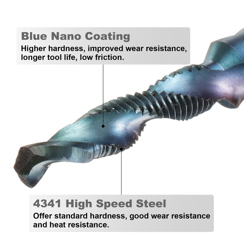 Sourcing Map 1pcs x M5 x 0.8 Combination Drill and