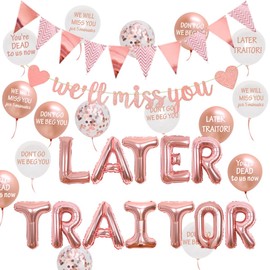 Leaving Party Decorations for Women, Office Leaver Party Supplies We Will Miss You Banner Later Traitor Balloons for Retirement Farewell Coworker Going Away Graduation Party Decorations