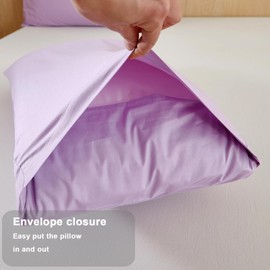 DuShow Egyptian Cotton 300 Thread Count Pillow Cases 2 Pack,Pure Cotton Bed Pillow Cases With Envelope Closure,Purple,51 * 76cm