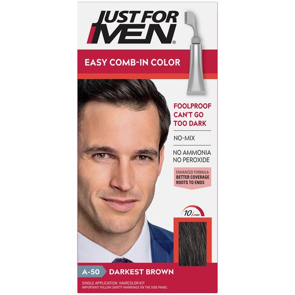 JUST FOR MEN AutoStop Haircolor, Darkest Brown A-50 1 ea (Pack of 4)