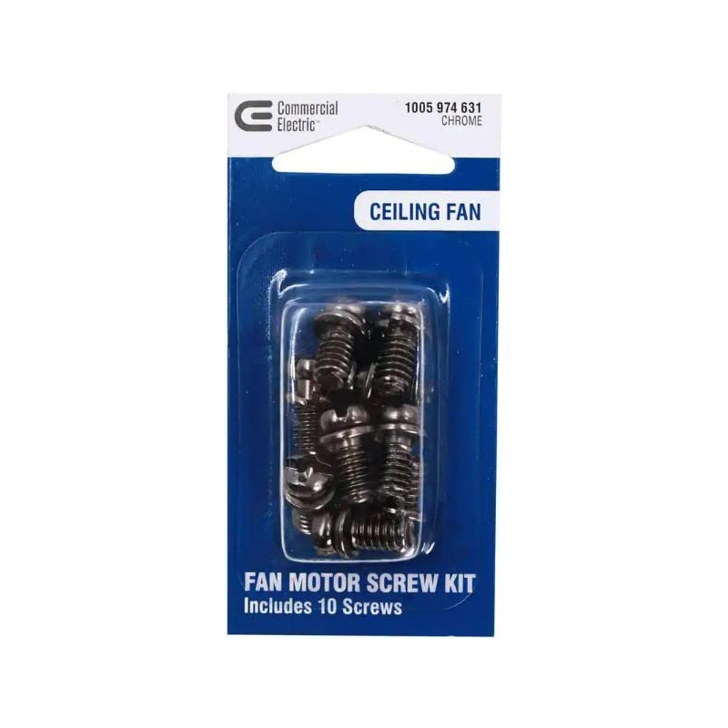 Commercial Electric Ceiling Fan Motor Screw Kit, Black, 10 Screws