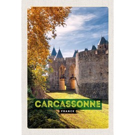 Ontrada Wooden Sign 20 x 30 cm Carcassonne France Travel Destination Wood Sign