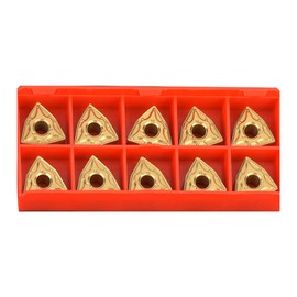 CNC Carbide Cutters, 10 Pieces WNMG 432 WNMG0804 CNC Single Slotted Carbide Insert Cutter Lathe Tool for Precision of Machined Surfaces, Default