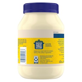 Hellmann's Mayonnaise Real Mayo 1 ct For A Creamy Sandwich Spread or Condiment Rich in Omega-3 ALA, Gluten Free 30 oz