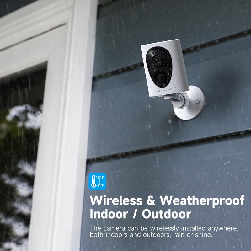 virtavo Security Cameras Wireless Outdoor, Battery Powered Starlight Color Night