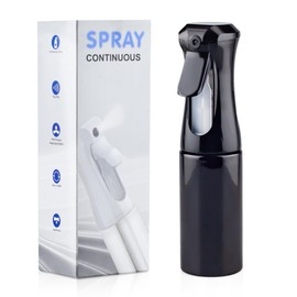 HPPFFY Continuous Spray Bottle for Hair, 1Pack Whole Black 6.8oz Mister Spray Bottle, Hair Spray Bottles for Hairstyling, Cleaning, Plants, Pets, Salons & More