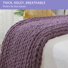 Bigacogo Chunky Knit Blanket Throw 40"x60", 100% Hand Knitted Chenille