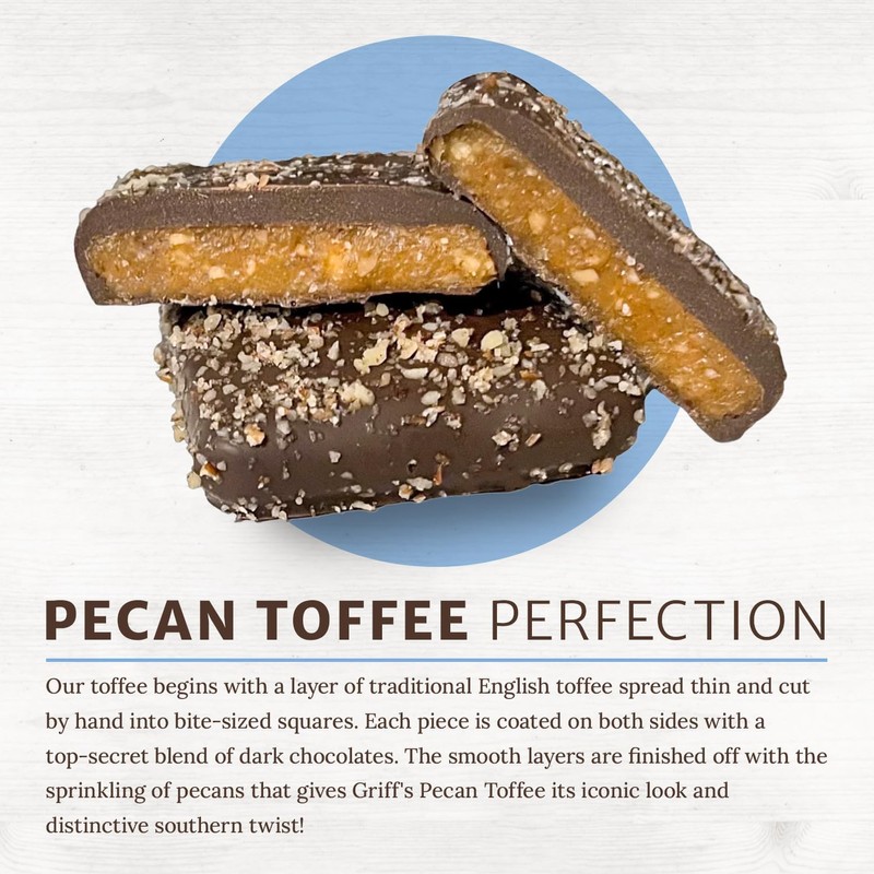 Griff's English Dark Chocolate Toffee, Individual Wrapped Squares, Gluten Free