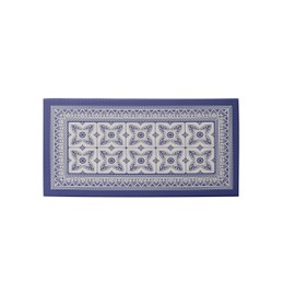 J&V TEXTILES Kitchen Mat Cushioned Anti Fatigue Floor Mat,19.6"x55", Thick Non Slip Waterproof Kitchen Rugs and Mats, Standing Mat for Kitchen,Floor,Home,Office,Desk,Sink,Laundry (Blue Geo)