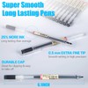 Premium Black Gel Pens, [0.5mm] Extra Fine Point Pens Smooth