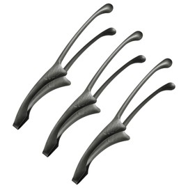 M METERXITY 3 Pcs Korean and Japanese BBQ Tongs 11.5 Inch Barbecue Tongs 430 Stainless Steel Kitchen Self-Standing Grill Non-Slip for Grill/Salad/Camping/Cooking [Black]