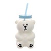 Kawaii Bear Sippy Cup 19oz, Clear Bear Glass Cup with