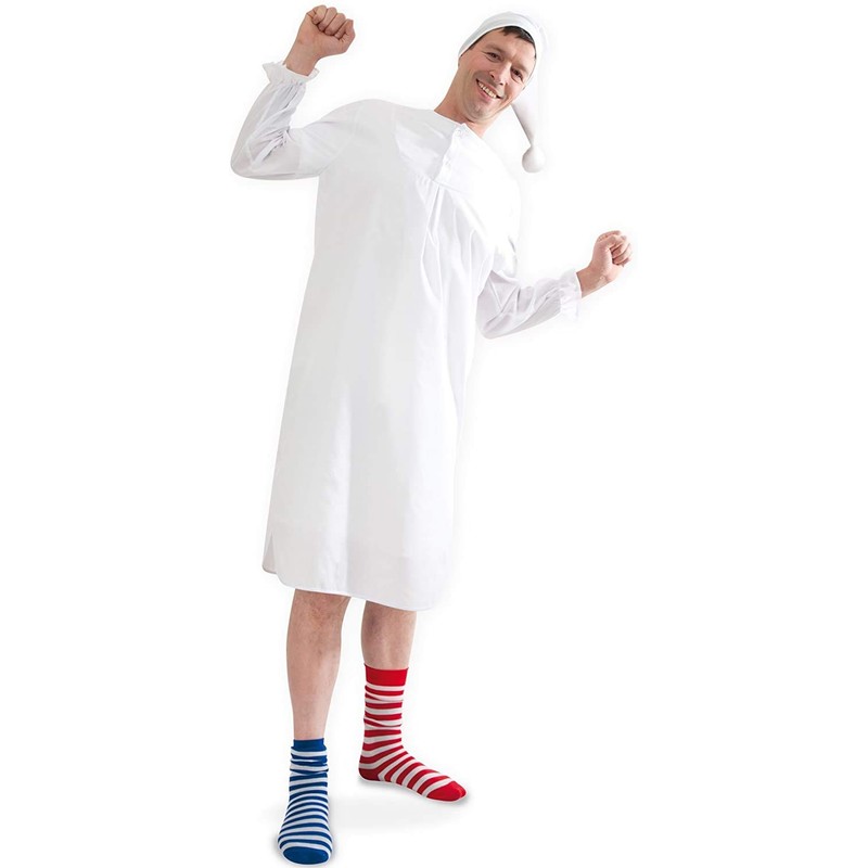 KarnevalsTeufel 4-Piece Sleepwalker Costume Nightgown, cap, knee stockings, sleepy hat