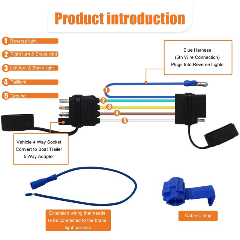 4 Pin to 5 Pin Trailer Adapter Kit, 4 Way