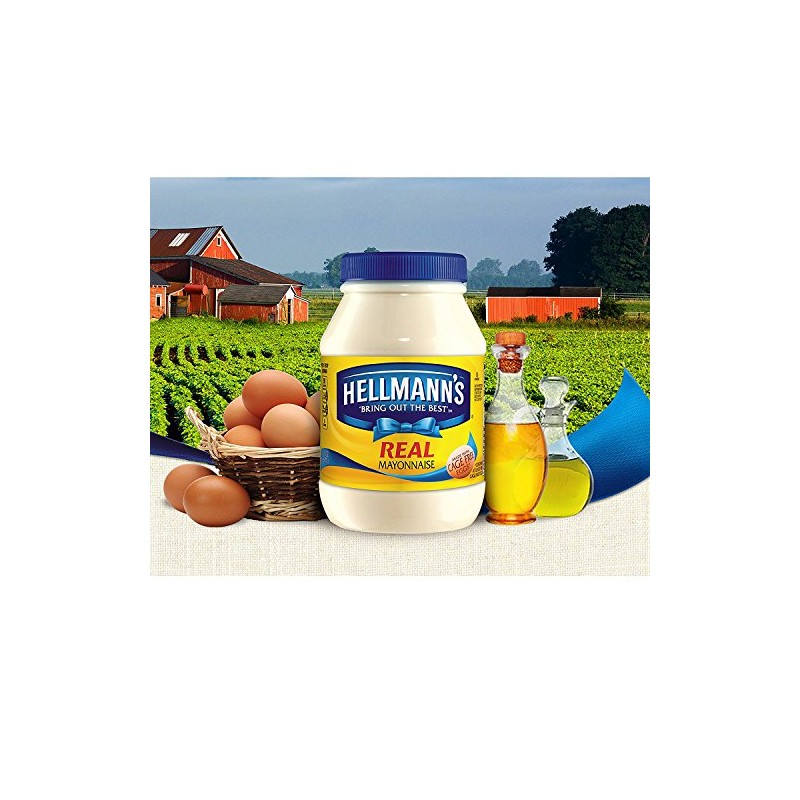Hellmann's Real, Mayonnaise, 48 Fl Oz (Pack of 2)
