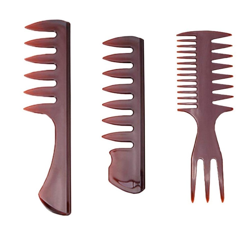 POFET 5 Pcs Professional Styling Comb Retro Wide Teeth Hairdressing
