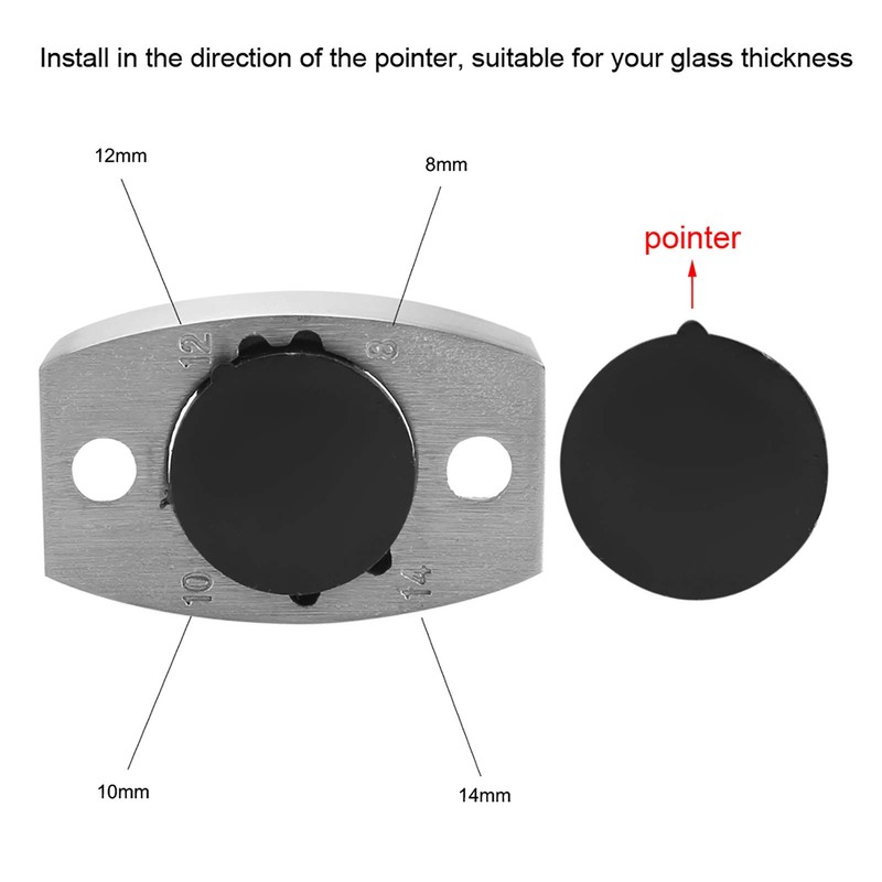 304 Stainless Steel Shower Door Bottom Guide - Adjustable Floor