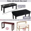 SINOSSO Soft Velvet2-Person Piano Bench Cover, (27.5"- 36.5") Lx (12"-