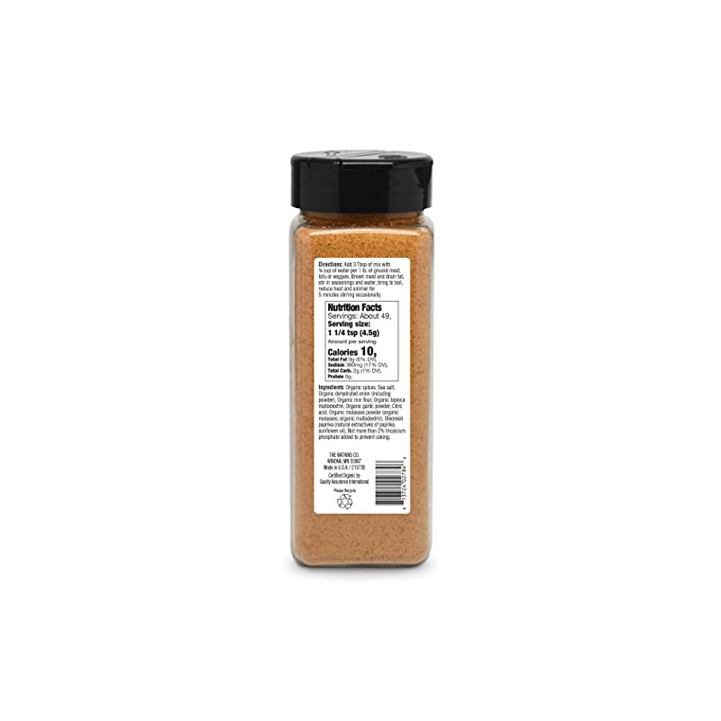 Watkins Organic Taco Seasoning, 7.7 oz, 1-Pack
