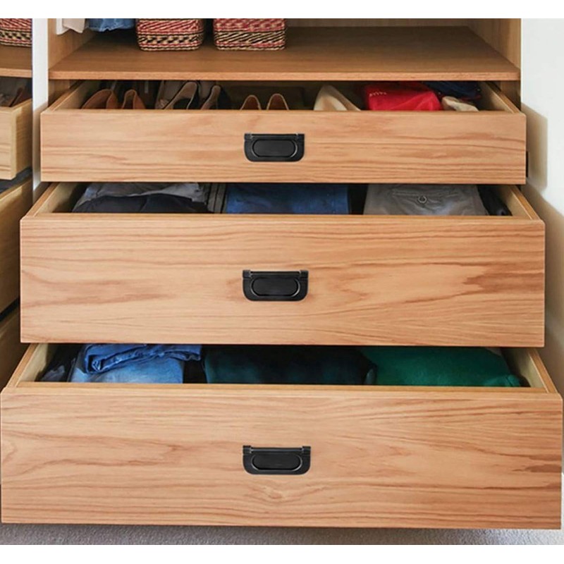 XMHF 7.5cm/3'' Recessed Type Furniture Wardrobe Drawer Pull Handle Flat