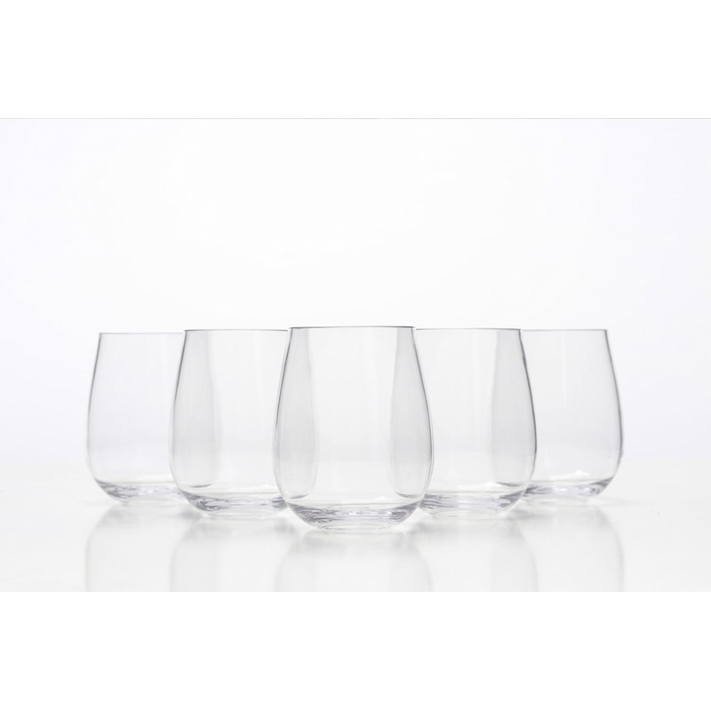 Stemless Wine Glasses - Unbreakable Shatterproof BPA Free Plastic Tritan