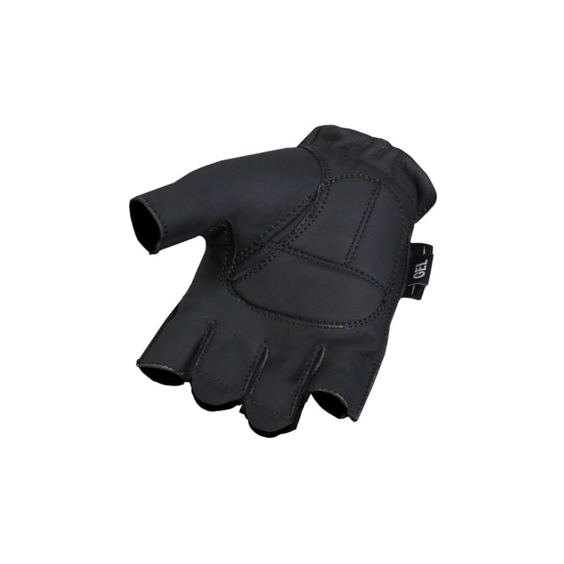 Hot Leathers Midnight Matte Fingerless Leather Gloves GVM1031-3X-Large