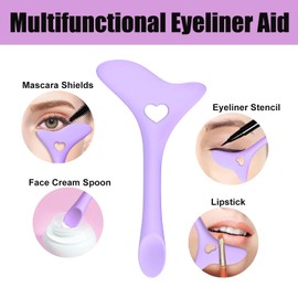 Donano 2PCS Eyeliner Stencils Wing Tips,Cat Eyeliner Eyeshadow Stencils,Silicone Eyeliner Tool,Multifunctional Eye Makeup Tool for Beginners Women Girls（Purple）