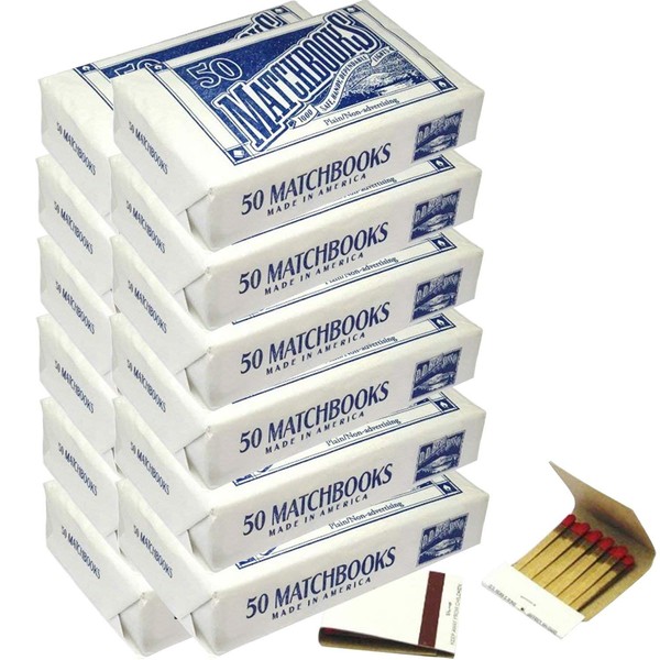 D.D. Bean & Sons White 600 Matchbooks, Wedding Birthday Wholesale, Made in America, 12 Pack