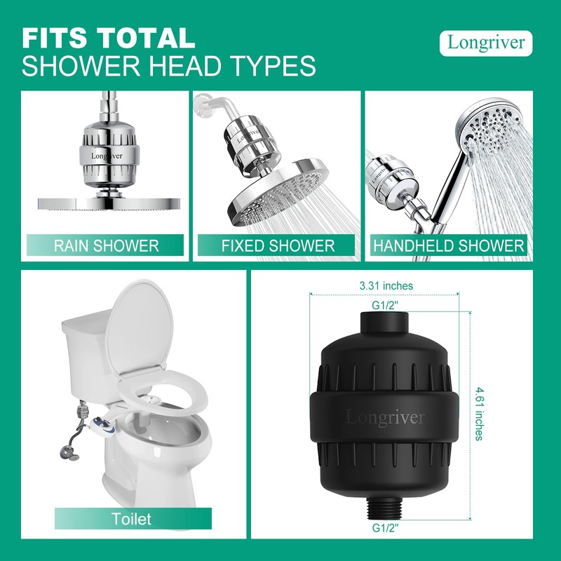 R7 Shower Filter High Put Shower Water Filter for Hard