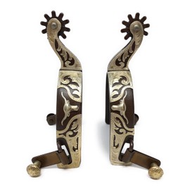 AJ Tack Men's Antique Brown Longhorn Spurs