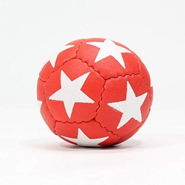 Zeekio Satellite Juggling Ball - Single Ball Millet filled-67mm-125g -Great Grip-12 Panel (Red with White Stars)