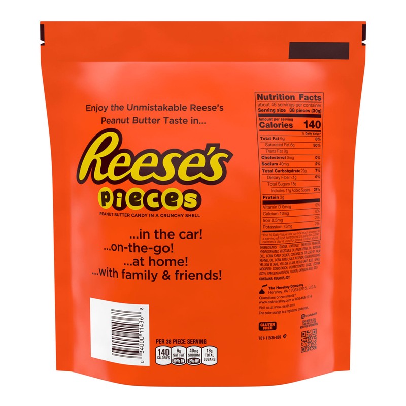 REESE'S PIECES Peanut Butter in a Crunchy Shell, Candy Bulk
