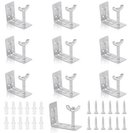 10 PCS Roman Shade Wall L Bracket with Wingnut, Cellular Shade Mounting Brackets, Blind Brackets for Woven Wood, Inside, Ceiling, Fold Shade (Silver)