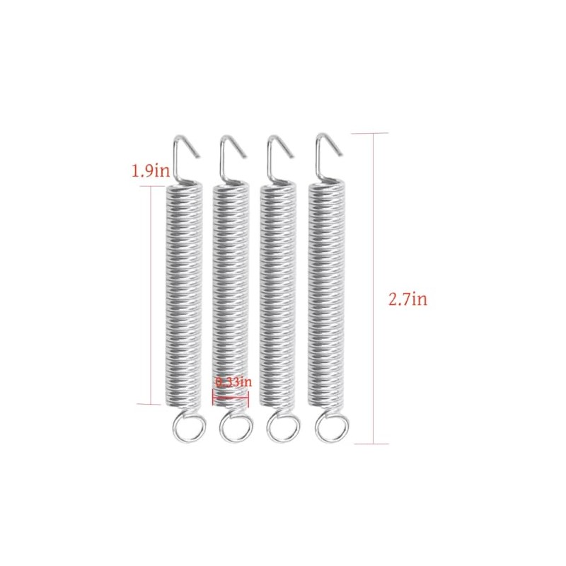 Electric Guitar Tremolo Springs, 4-Pack Replacement Bridge Parts, Silver