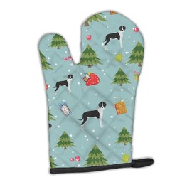 Caroline's Treasures BB4957OVMT Christmas Mantle Natural Great Dane Oven Mitt, Heat Resistant Thick Oven Mitt for Hot Pans and Oven, Kitchen Mitt Protect Hands, Cooking Baking Glove,