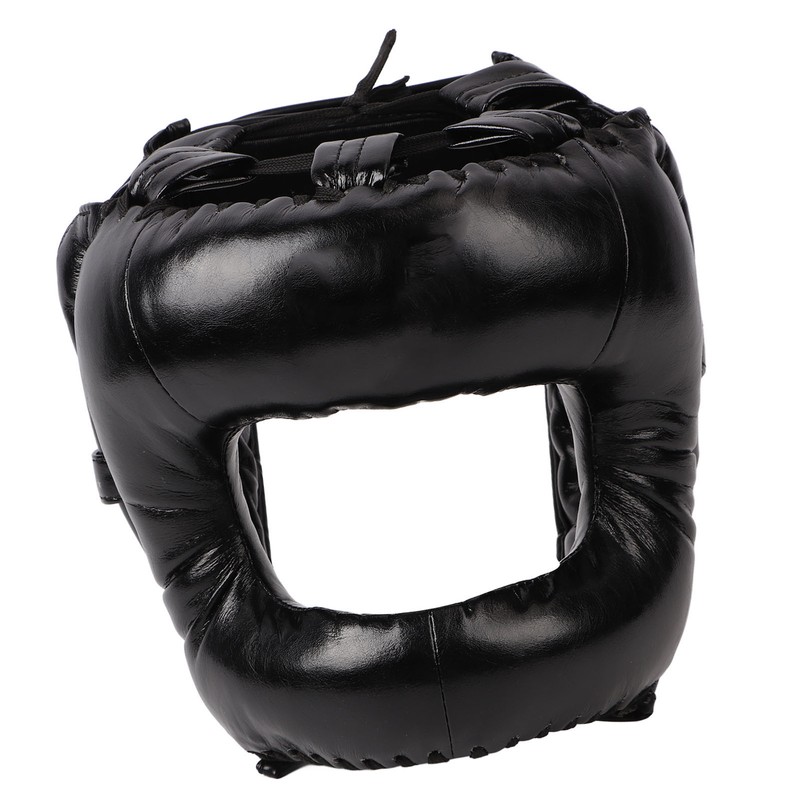 Boxing Headgear Black Head Guard Large Full Coverage PU Shock