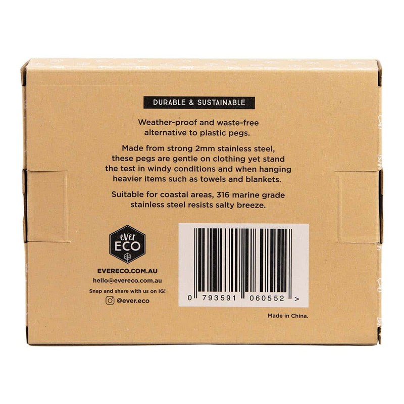 Ever Eco Stainless Steel Clothes Pegs, Set of 20