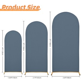 Spandex Arch Backdrop Set - Stretchy Wedding Arch Covers for Birthday Party & Baby Shower (Grayish Blue, 4FT, 5FT, 6FT)