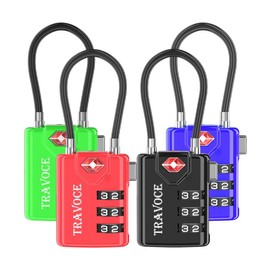 TSA Approved Luggage Locks, Travel Locks Which Also Work Great as Gym Locks, Toolbox Lock, Backpack and More 1,2,4,6 &10 pk (4 Colors)