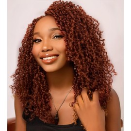 Aksice 8 Packs Yanky Twist Crochet Hair 8 Inch Pre-Twisted Passion Twist Spring Twist Hair with Curly Ends Pre-looped Crochet Braids Hair Extensions for Women (350#)