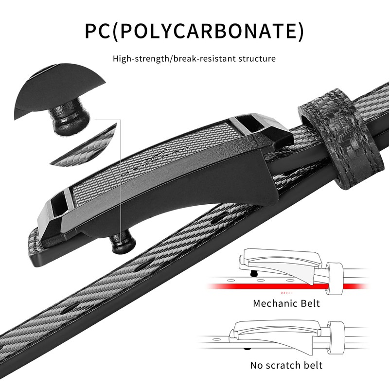 MACBORO Tsa Approved Belts for Men Plastic Buckle Hypoallergenic Non