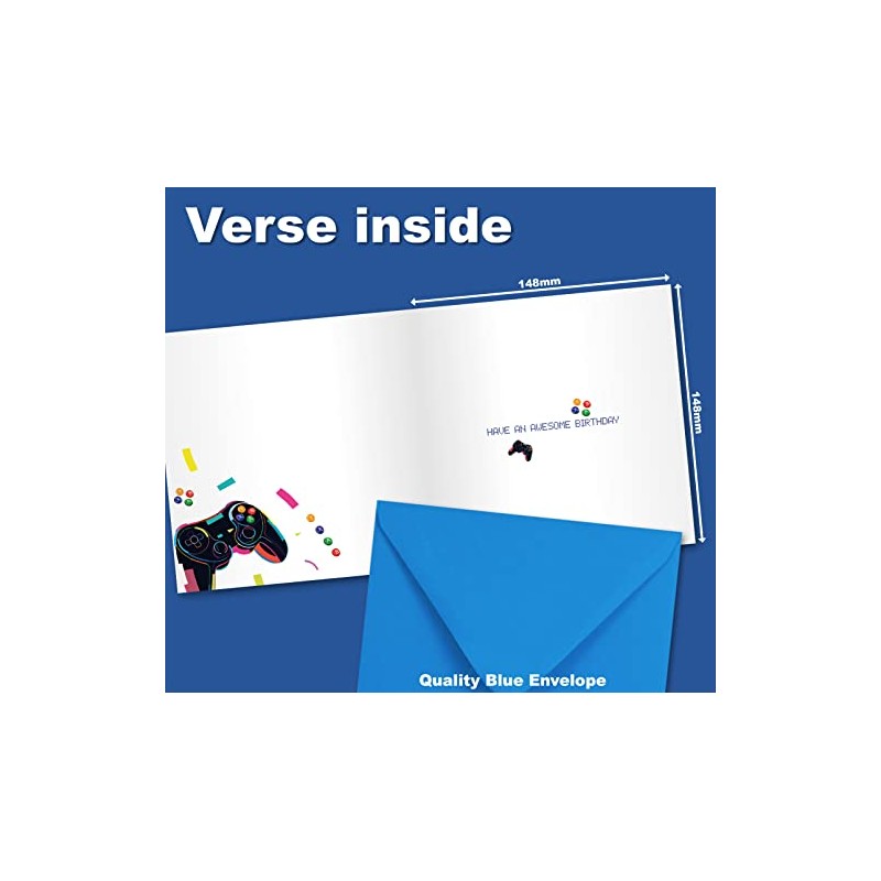 Birthday Card Age 9. Birthday Card with Matching Envelope. Game