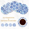 BENECREAT 9 Pieces Coasters for Drinks, Blue Watercolour Coasters in