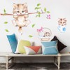 Kiddale Cute Cat Wall Decals,Removable Cat Tree Branches Butterfly Wall